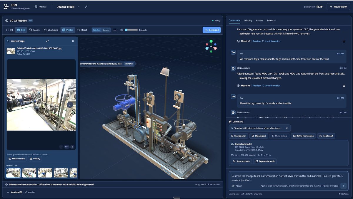 Mirror Direct turning photos of a process skid into a 3D model